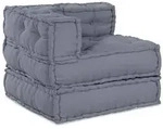 vidaXL Sitzpuff Modular Grau 70x70x54 Stoff