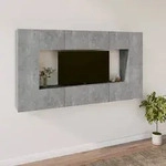 vidaXL 8-tlg. TV-Schrank-Set Betongrau Holzwerkstoff