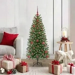 vidaXL K&uuml;nstlicher Weihnachtsbaum mit 150 LEDs Gr&uuml;n 120 cm PE und PVC