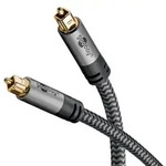 Goobay 65304 Plus Series TOSLINK-Kabel, 1 m, 1 m, schwarz-Silber - Toslink-Stecker >