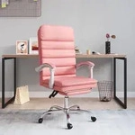 vidaXL B&uuml;rostuhl mit Massagefunktion Rosa Kunstleder