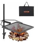 VEVOR Drehspie_ Schwenkgrill Stahl 405 x 405 mm, Holzkohlegrill Tragbarer Grillrost
