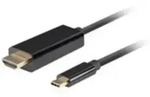 LANBERG USB-C(M)->HDMI(M) Kabel 3,0m 4K 60Hz schwarz Multimedia-Technik USB-Kabel