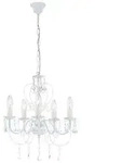 Pendelleuchte wei&szlig; Kristall Lampe Kronleuchter Wohnzimmerleuchte Deckenleuchte