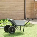 vidaXL Schubkarre Silber und Schwarz 137 x 60 x 65,5 cm Stahl
