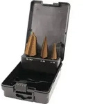 Blechsch&auml;lbohrersatz 3-14/4-20/16-30,5mm HSS-TiN 3tlg.Ku.-Kass.TECWERK