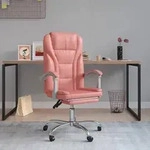 vidaXL B&uuml;rostuhl mit Liegefunktion Rosa Kunstleder