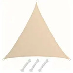 UV Sonnensegel 5x5x5 HDPE Dreieck Sonnenschutz &Uuml;berdachung Balkon Garten Beige