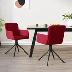 vidaXL Esszimmerst&uuml;hle 2 Stk. Drehbar Weinrot Samt