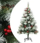 vidaXL K&uuml;nstlicher Weihnachtsbaum Klappbar mit Zapfen & Beeren 150 cm