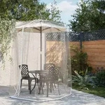 vidaXL Moskitonetz f&uuml;r Sonnenschirm 220 Mesh Wei&szlig; &Phi;330x250 cm