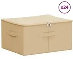 vidaXL Aufbewahrungsbox 24 pcs Creme 43 x 34 x 23 cm Vliesstoff