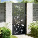 vidaXL Gartentor Schwarz 105x205 cm Stahl Spurendesign