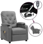 vidaXL Massagesessel Elektrisch Grau Kunstleder