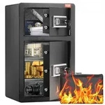 VEVOR Safe Tresor mit feuerfester Geldtasche, Doppelt&uuml;ren-Safe 4,5 Kubikfu_, 2