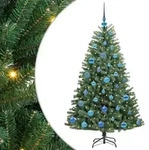 vidaXL K&uuml;nstlicher klappbarer Weihnachtsbaum mit 150 LEDs Gr&uuml;n 150 cm
