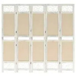 vidaXL 5-tlg. Raumteiler Creme 175x165 cm Stoff