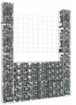 vidaXL Gabionenkorb U-Form mit 2 S&auml;ulen Eisen 140x20x200 cm