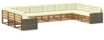 vidaXL Sofagarnituren mit Kissen 10 pcs Massivholz Akazie