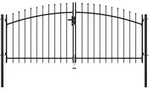 vidaXL Doppelfl&uuml;gel-Gartentor mit Speerspitzen 300 x 150 cm