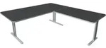 Schreibtisch Unic BxTxH200x100x75cm Anbautisch 120x80cm anthrazit