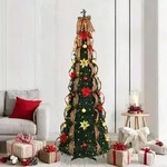 vidaXL K&uuml;nstlicher Weihnachtsbaum mit 200 LEDs Gr&uuml;n 215 cm PVC