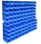 vidaXL 96-tlg. Beh&auml;lter-Set f&uuml;r Kleinteile mit Wandplatten Blau