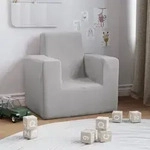 vidaXL Kindersofa Hellgrau Weich Pl&uuml;sch