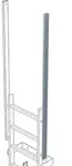 Ausstiegsholm L.1500mm G.4,7kg einseitig Stahl verz. Holm-Abm.60x25mm Zarges