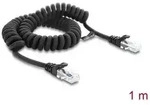 88161 - Delock RJ50 Spiralkabel Stecker zu Stecker 1 m schwarz