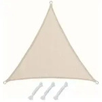 UV Sonnensegel 3x3x3 HDPE Dreieck Sonnenschutz &Uuml;berdachung Balkon Garten Beige