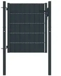vidaXL Zauntor PVC und Stahl 100x81 cm Anthrazit