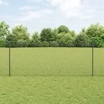 vidaXL Gartenzaun Set Set aus 2 Grau Kunststoffbeschichtetes Metall