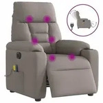 vidaXL Massagesessel Elektrisch Taupe Stoff