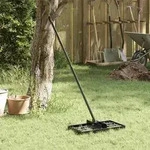 vidaXL Gartenrechen Schwarz 45 x 25 x 200 cm Pulverbeschichteter Stahl