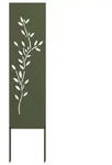 vidaXL Garten Sichtschutz-Leinwand Floral Olivgr&uuml;n 32 x 140 cm