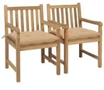 vidaXL Gartenst&uuml;hle 2 Stk. mit Beige Kissen Massivholz Teak