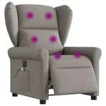 vidaXL Massagesessel Elektrisch Taupe Stoff