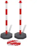 vidaXL Pfosten-Set mit Absperrkette 10 m Kunststoff