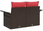 vidaXL Garten-Sofa mit Kissen 141 x 62 x 69 cm Poly-Rattan