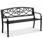 VEVOR Gartenbank Terrassenbank aus Metall, 127 cm Parkbank Ruhebank 250 kg...