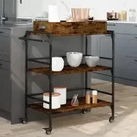 vidaXL K&uuml;chenwagen R&auml;uchereiche 81,5x41x92,5 cm Holzwerkstoff