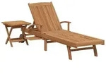 vidaXL Sonnenliege mit Kissen 1-Person 2 pcs Braun Massivholz Teak