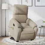 vidaXL Massagesessel mit Aufstehhilfe Taupe Mikrofasergewebe
