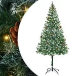 vidaXL K&uuml;nstlicher Weihnachtsbaum Gr&uuml;n 180 cm PVC und Stahl