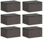 vidaXL Aufbewahrungsbox mit transparentem Oberfenster 6 pcs Grau