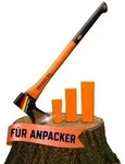 Fiberglas Spaltaxt 2000g Kohlenstoff Stahl Axt mit langem Stiel + F&auml;llkeile