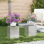 vidaXL Outdoor-Pflanzens&auml;ulen 2 Stk. 24x24x35 cm Edelstahl