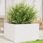 vidaXL Pflanzk&uuml;bel Wei&szlig; 80x80x45,5 cm Massivholz Kiefer