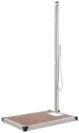 vidaXL Gartendusche mit Brauner Bodenplatte 225 cm Edelstahl